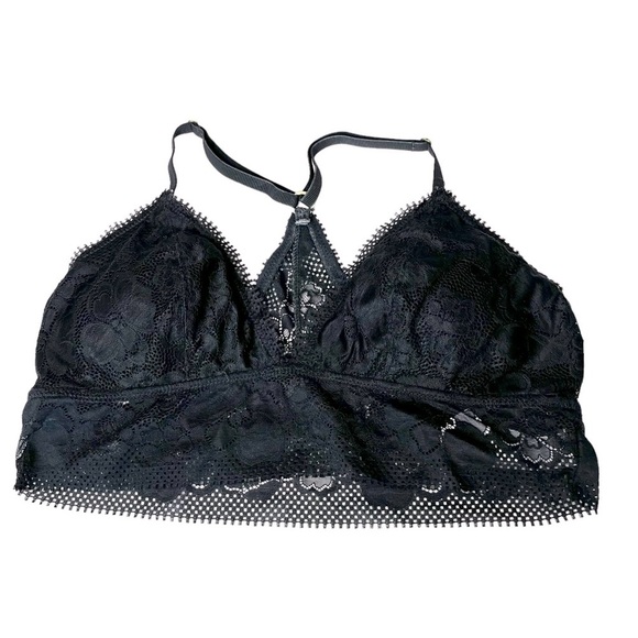 aerie Other - AERIE Bralette Womens L Black Padded Lace.